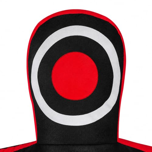 MMA Practice Dummy (Standing Position) for Boxing, Fighting, Throwing, Grappling, Karate, jiu-Jitsu, Wrestling Training - UNFILLED - color: Black/Red Canvas, size: 70" (inches)