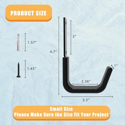 Heavy Duty Garage Hooks, Ladder Hangers for Garage Wall, Black, 8 S - size: Black 8 Small