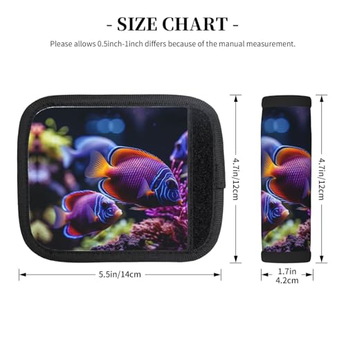 Fish Aquarium Print Suitcase Grip Set Refrigerator Handle Car Interior Travel Accessories Comfortable