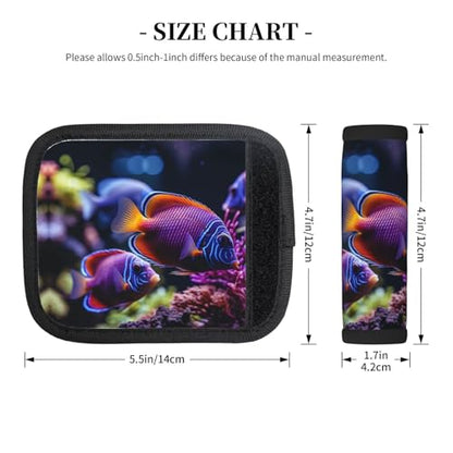 Fish Aquarium Print Suitcase Grip Set Refrigerator Handle Car Interior Travel Accessories Comfortable