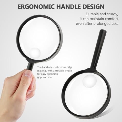 10X 30X Magnifier, Handheld Magnifying Glass for Reading, 84mm Shatterproof Lens, Soft Handle for Adults Close Work, Seniors Reading and Nature Exploration, Hobby Observation