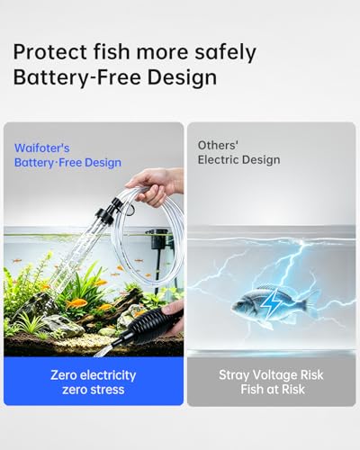 6ft Siphon Hose Fish Tank Cleaner, Aquarium Water Changer，Gravel Vacuum for Aquarium Sand & Gravel – Premium Designed for Superior Cleaning Performance, Safer Material, Battery-Free Design | Superior Cleaning Power;Safer Design – No Electricity, No Chemic