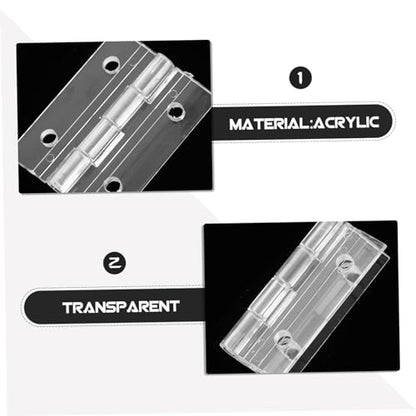 GLEAVI 2sets Folding Acrylic Hinges for Jewelry Boxes and Crafts Design Easy Installation Suitable for Furniture and Aquarium Covers