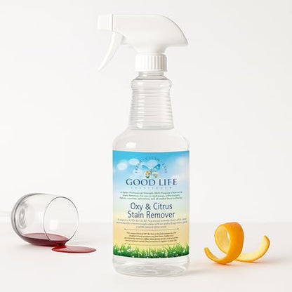 Oxy Citrus Stain Remover and All-Purpose Cleaner - Plant-based Multi-Purpose Cleaning Spray, Perfect for Mattress, Carpet, Floors, Restrooms, Kitchen, Countertops, and More - 32 oz