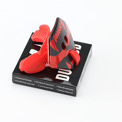 Football Mouth Guard Double Braces Mouth Guard Upper and Lower Teeth Protection Mouth Guard No Boil-Instant Fit for Youth and Adults (red) - color: Red
