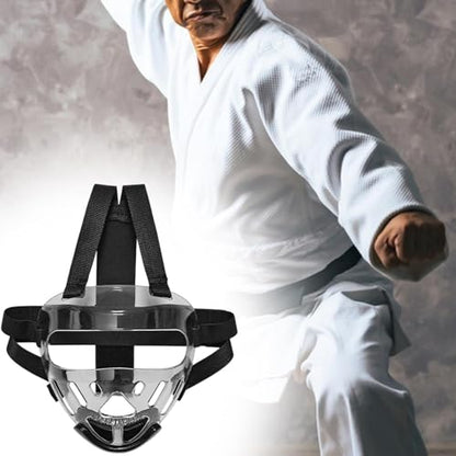 kowaku Transparent Taekwondo Sparring Mask, PC Face Shield with Chin Pad for Kickboxing Boxing Karate Training