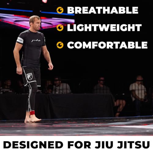 Gold BJJ Jiu Jitsu Spats - Base Layer for Gi and No-Gi Grappling - Martial Arts Pants - color: Black (Full Length), size: X-Small