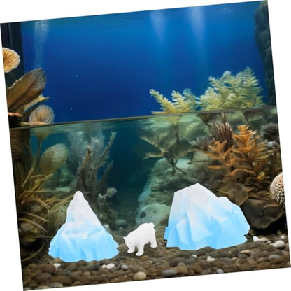 BESTonZON 3pcs Realistic Underwater Mountain Decoration for Aquariums Educational Polar Figurines for Durable Water Resistant Design