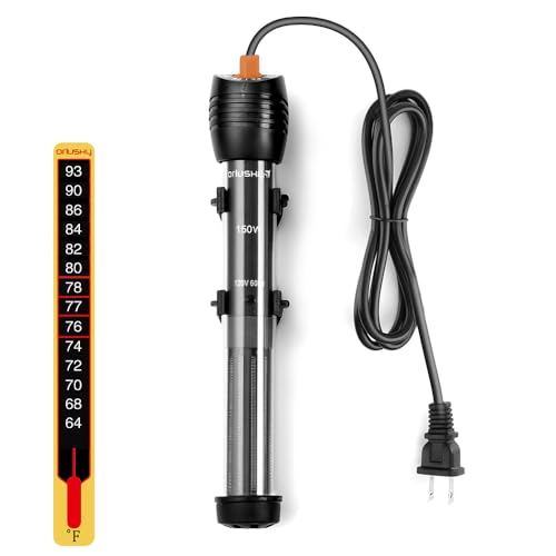 Submersible Aquarium Heater, Adjustable Fish Tahk Heater with Free Thermometer Suitable for Marine Saltwater and Freshwater - size: C150