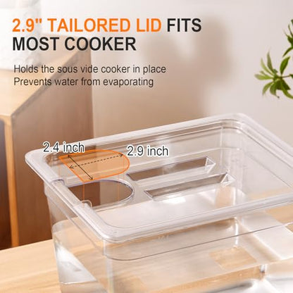 Sous Vide Container 12 Quart With Lid,BPA Free Complete Accessories For Anova and Most Sous Vide Cookers,Anova Container Kit - color: Sous Vide Container-without accessories