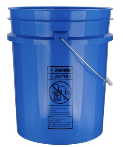 5 Gallon Premium HPDE Plastic Bucket - Made in USA Food Grade Storage Container, BPA Free All Purpose Pail (5, Blue) - color: Blue