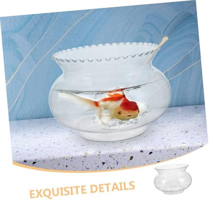 DECHOUS Round Aquarium Versatile Fish Bowl for Betta Fish Turtles for Home Decor Hydroponic Display Compact Desktop Centerpiece Easy Maintenance