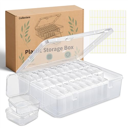 Bead Organizer Box, 30 Pcs Small Beads Storage with 84 Label Stickers, Clear Plastic Small Containers for Jewelry Making, Diamond Painting, DIY Art Crafts, Bracelet Making, Nail Rhinestones, Seeds - color: 1-Pack 30 Pcs