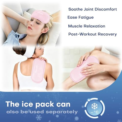 Gel Ice Packs for Injuries Reusable 2 Packs Hot Cold Gel Wrap with Strap - color: Pink-2 Pack-medium