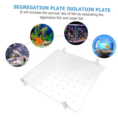 Yardwe 1Set Creative Isolation Plate for Fish Tank Segregation Board with Double Corner Suckers Easy Installation Fish Tank Accessories for Safe Fish Separation