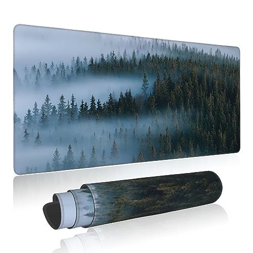 Large Mouse Pad Misty Foggy Sunset Extended Gaming Mouse Pad Desk Mat Stitched Edges Mousepad Non-Slip Rubber Base Keyboard Pad for Laptop Computer PC 35.4 x 15.7 inches - color: Misty Foggy Sunset