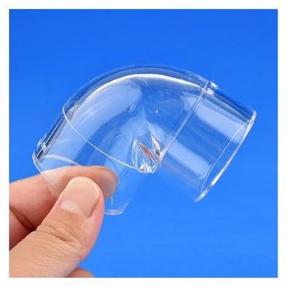 16~50mm Acrylic 90° Elbow Transparent Tube Fittings Aquarium Water Pipe Connector Garden Irrigation Joint Fish Tank Accessories(Inner Dia 50mm)