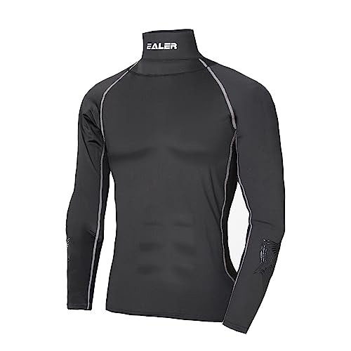 EALER Hockey Compression Shirt with Neck Guard, Neck Protect Long Sleeve Shirt - color: Shirt-boys, size: Medium