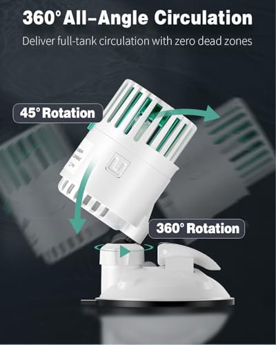 Pawfly Wave Maker for Aquarium, 500 GPH Aquarium Powerhead, Quiet Submersible Wavemaker for Fish Tanks up to 35 Gallons, Water Circulation Pump with Strong Suction Cup Base - size: for Tanks up to 35 Gallons