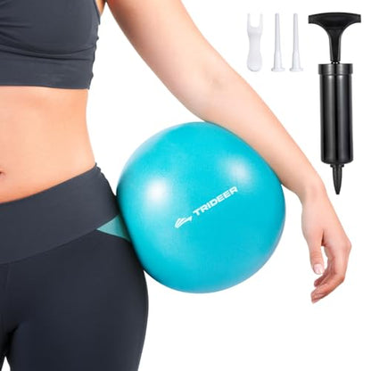 Trideer Exercise Ball for Physical Therapy, 9 Inch Pilates Ball - color: Turquoise (with pump, no guide)