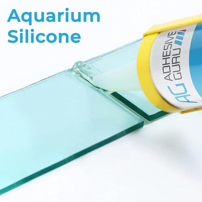 Aquarium Silicone Sealant Clear (100% Silicone), Waterproof Aquarium Safe, Non-Toxic Fish Tank Glue, Solvent Free, Rapid Curing, Strong Adhesion, Transparent, 1 Pack