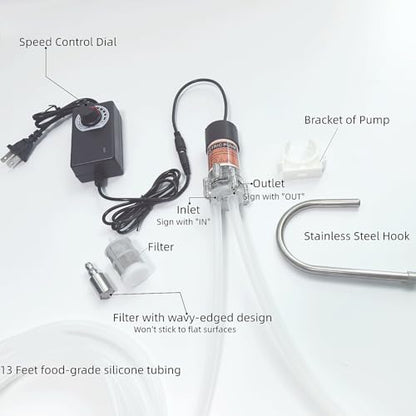 Food Grade Electric Water Transfer Pump, 110V Adjustable Flow (0-2L/Min), for 5 Gallon Water Jugs, Bottled Water, Wine, Cooking, Aquariums – Self-Priming – Quiet, Portable, Easy to Use