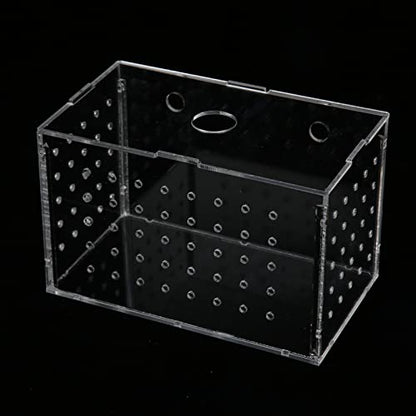 Fish Breeder Box, Aquarium Fish Breeding Box, High Transparency Acrylic Hatchery Incubator Tank with Suction Cups for Baby Fish Shrimp Clownfish Isolation and Rearing (14 * 8 * 9CM) - size: 14*8*9CM