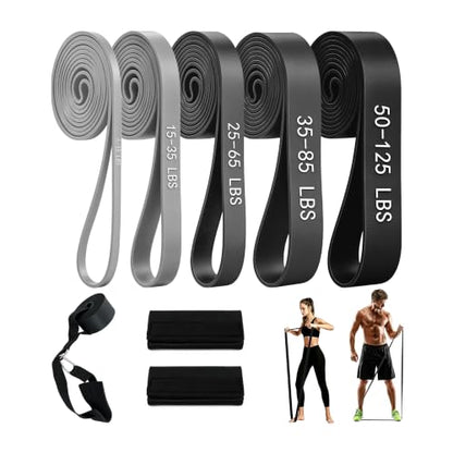 5-Level Resistance Bands for Working Out, Pull Up Assistance Bands - color: 5PCS-Gray Gradient(03)