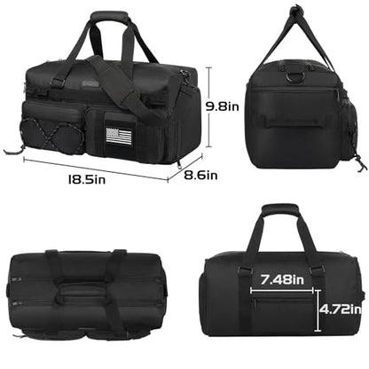 Gym Bag Water-Resistant Sports Duffel,Portable Lightweight Gym Bag,Sports Duffel Bags for Women&Men for Camp, Fitness, and Short Tours, Dance - The Red Flag area allows for DIY