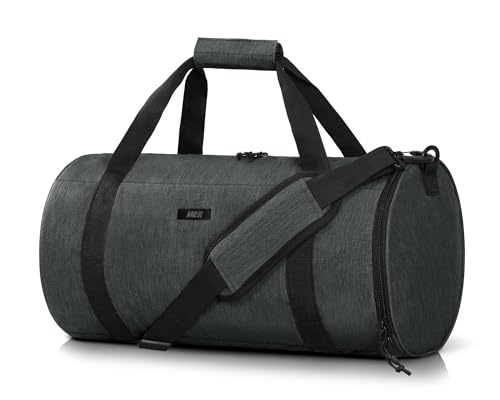 MIER Small Gym Duffle Bag with Shoe Compartment & Wet Pocket, 24L,Gray - color: dark grey, size: 24L