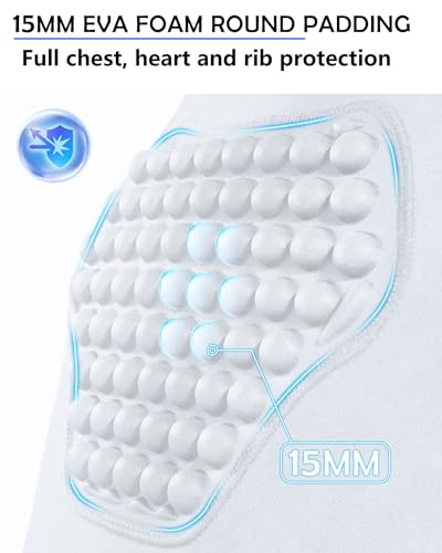 Roadbox Youth Baseball Chest Protector, Football Padded Compression Shirt - color: White, size: X-Small