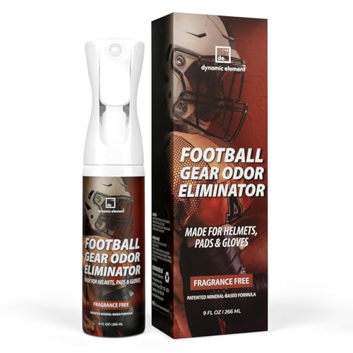 Football Gear Odor Eliminator Spray, Unscented, 9 fl oz | Mineral-Based, Tough on Sweat Odor, Safe for Skin, Deodorizes Football Pads, Helmets, Shoulder Gear & Cleats