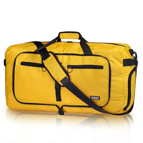 Fmeida 65L Duffle Bag Foldable Travel Duffel Bags for Men Women Travel Bag - color: Glossy Yellow