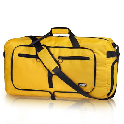 Fmeida 65L Duffle Bag Foldable Travel Duffel Bags for Men Women Travel Bag - color: Glossy Yellow