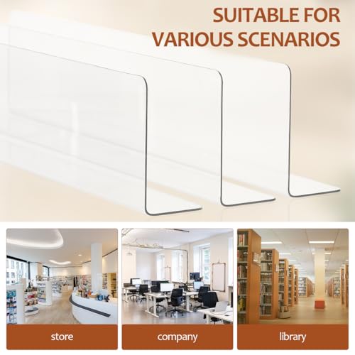 VOSAREA Plastic Shelf Dividers 6pcs Clear L Shaped Separator Transparent Organizer Divider for Commodity Classification Cabinets Shelf Store (20cm) - size: 20.00X6.00X3.00CM
