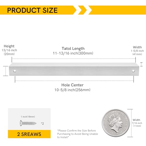 10 Pack Brushed Nickel Cabinet Pulls 10 inch Finger Pull for Cabinets Edge Aluminum Alloy Hardware for Dresser Drawer Cupboard Handles