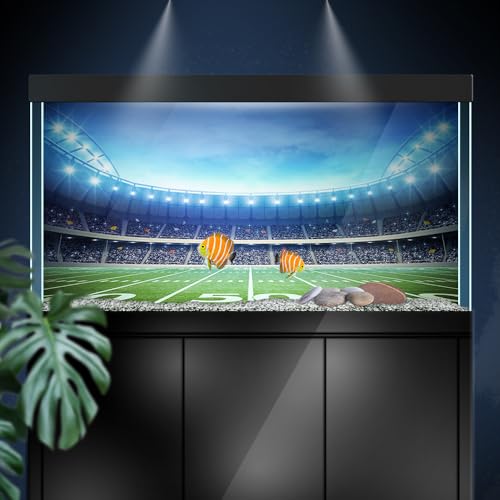 Aquarium Background Stickers - Football Field Light - Fish Tank Reptile Terrarium Decor Poster (100 x 50 cm / (39.3 x 19.6 inches)) - size: 100 x 50 cm / (39.3 x 19.6 inches)