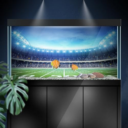 Aquarium Background Stickers - Football Field Light - Fish Tank Reptile Terrarium Decor Poster (75 x 50 cm / (29.5 x 19.6 inches)) - size: 75 x 50 cm / (29.5 x 19.6 inches)