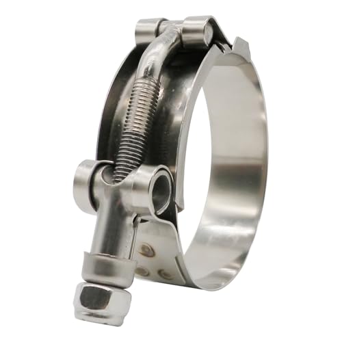 1.5" T Bolt Hose Clamp Stainless Steel - Working Range 41mm - 48mm for 1.5" I.D. Hose with 2mm - 5mm Wall Thickness, Roadformer T-Bolt Clamps Featured to Provide Reliable Sealing Force, 2 Pack - size: 1.5" Hose Clamp 41mm - 48mm (1.61" - 1.89")
