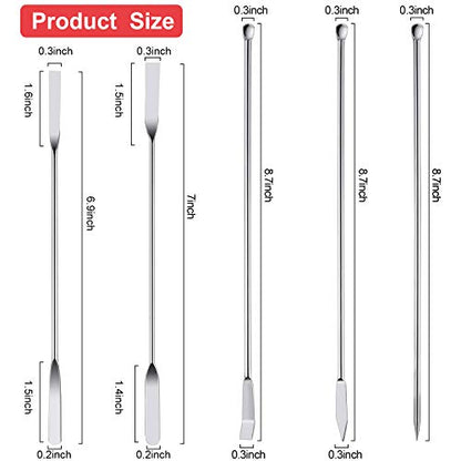 10 Pieces Stainless Steel Lab Spatula Micro Sampling Scoop Double Ended Mixing Spoon Laboratory Measuring Spoon for Powders Gel Cap Filler