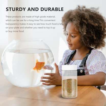 Fish Tank Feeding Bottles 2-Pack Transparent Storage Containers for Aquarium Fish Food Dispensing 5.31X2.55X2.55In Easy-to-Use Feeder for Home and Pet Supplies