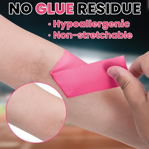 NUITPY 6 Pack Athletic Tape, Pink Sports Tape, Easy Tear Wrist Tape, Strong Adhesion Tapes for Boxing, Gymnastics, Hockey, Soccer, Lacrosse and First Aid - color: Pink-6 Rolls