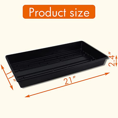 Gardzen 10 Pack Seed Trays, Reusable Plant Grow Trays, Ideal for Seed Starting, Microgreens, Indoor Gardening, and Greenhouse Nurseries - No Drain Holes, 20"x10" - size: 21L x 11W x 2.4H