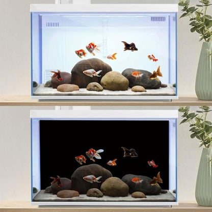 YongFoto Black Fish Tank Background 48x18 inch Black Fish Tank Backdrop AquariumTerrarium Background - size: 48 x 18 inches