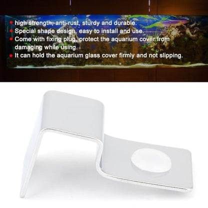8 Pcs Stainless Steel Aquarium Glass Cover Clips Fish Tank Support Bracket with Plugs Universal Fit Hood Fastener(5mm) - size: 5mm
