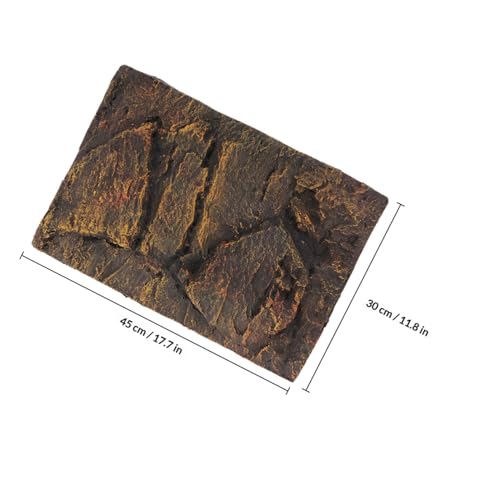 POPETPOP 3D Bearded Dragon Tank Background Rock Terrarium Background, Reptile Terrarium Decoration 3D Background Board Fish Tank Lifelike Board (PU62-3) Reptile Tank Decoration Custom Pictures