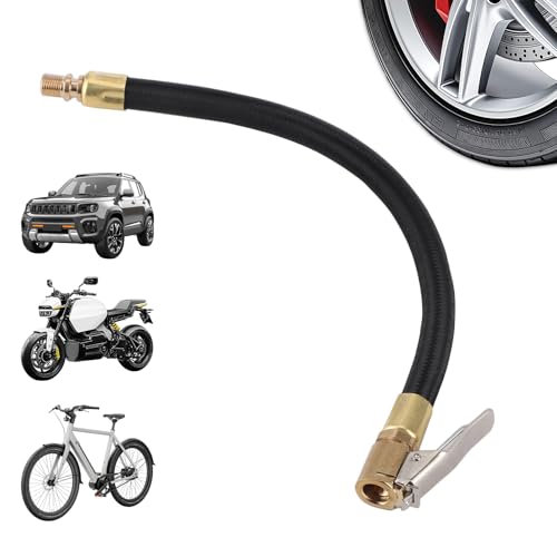 Tire Inflator Extension Tube Tyre Pump Quick Inflation Chuck Adapter Hose Quick-Inflation Clip Connector High-Pressure Tube Car Motorcycle Maintenance Accessories