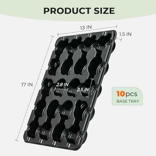 3 Inch Seed Starting Trays 10 Pack, 20-Cell Seedling Starter Trays for Indoor Outdoor Growing, Plant Starter Germination Trays for Pots Seedlings 3" Opening Compatible Pots - size: 3 Inch, style: 10 Pack Seed Starter Tray