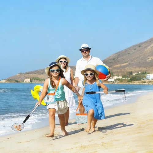 2 Pack Sand Sifter for Beach Shell Scooper with Seashell Bag and Sand Shovel Adjustable Shark Teeth Sifter Shelling Tools for Beach Seashell Collecting and Beachcombing