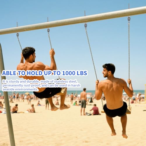 2 Heavy Duty Swing Hangers 360° Bearing Stainless Steel Swing Hooks 1000LBS Capacity Playground Sandbag Hammock Chair Porch Swing - size: 2 Pack 360°